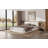 Queen Size Bed Frame With Boucle Upholstered Wingback Headboard, Solid Wood Base, White