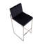 Tabouret de bar contemporain à haut dossier en acier inoxydable et velours noir - ensemble de 2
