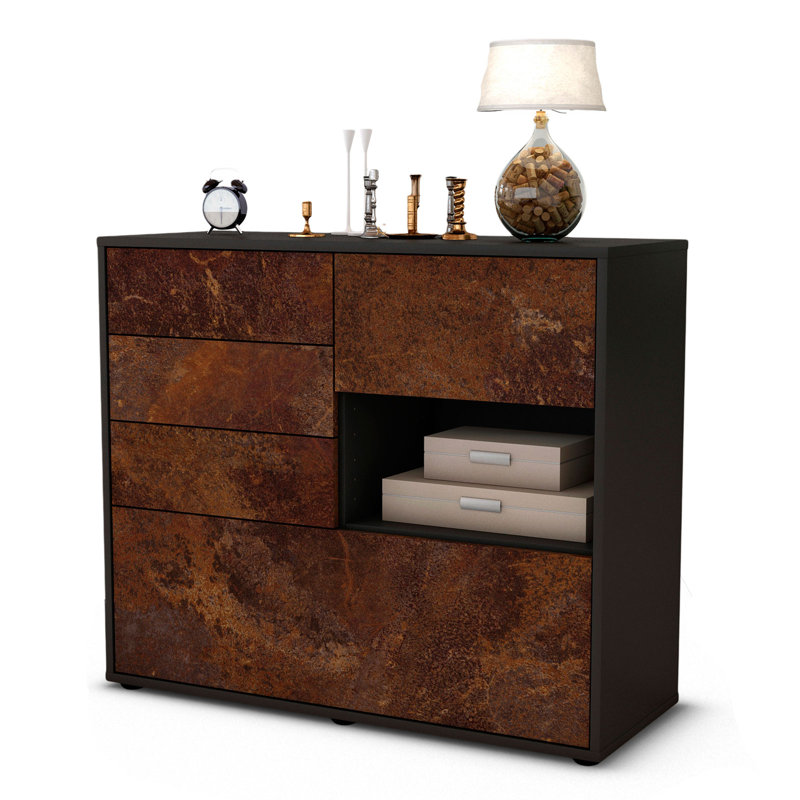 Pulaski 92cm Sideboard, Anthracite/Rust