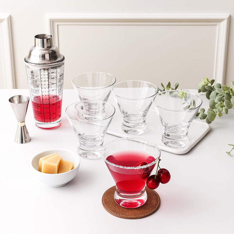 Ensemble de 4 verres à cocktail sans pied 8 onces pour margarita