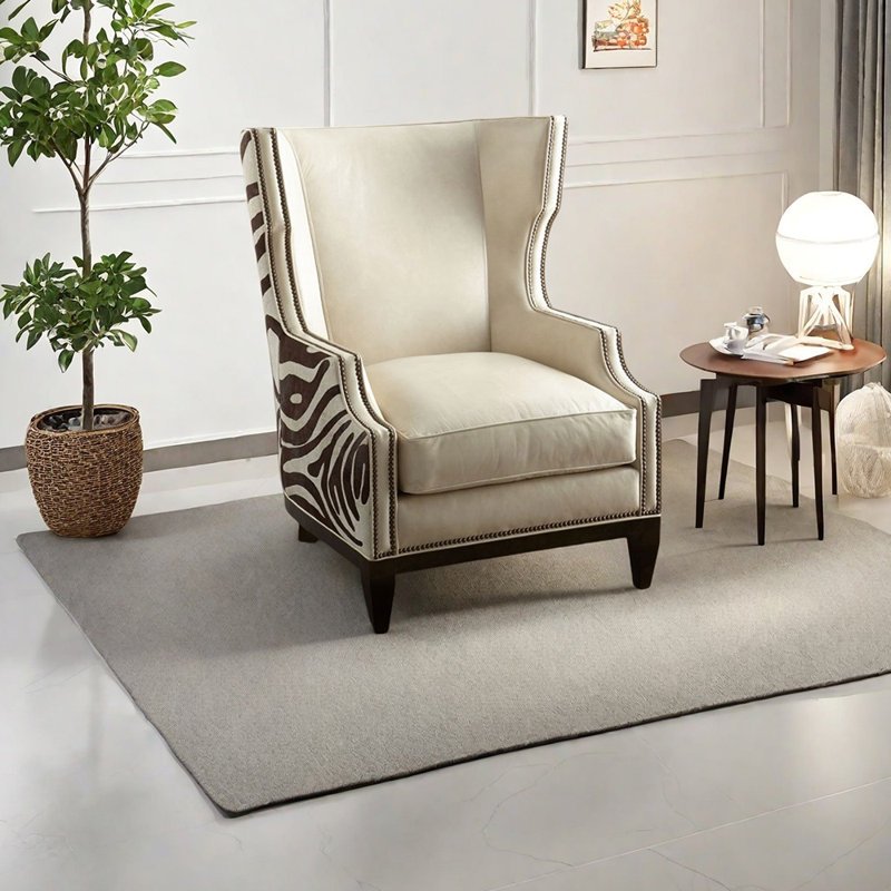 Chaise longue minimaliste incrustée de rivets en similicuir