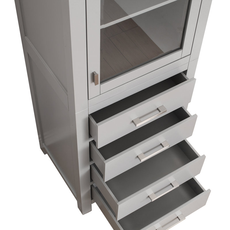 Armoire à linge Keira, Gris givré