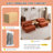 Compression Mahjong Sofa,Convertible Floor Sofa Bed,DIY Boneless Modular Sectional Sofa,No Assembly Required,Circle Fleece Fabric,Oversized 2 Seater With 2 Pillows,Orange-601837317