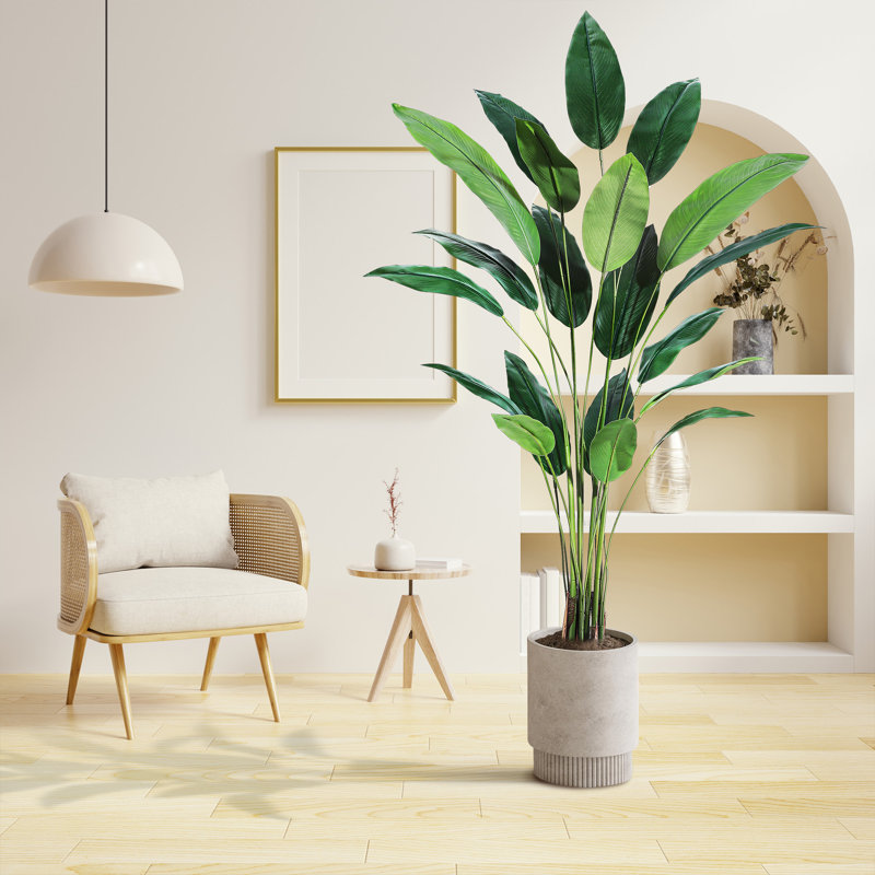 Faux palmier artificiel pour intérieur et extérieur, 2, H 84 po x l 6 po x P 6 po