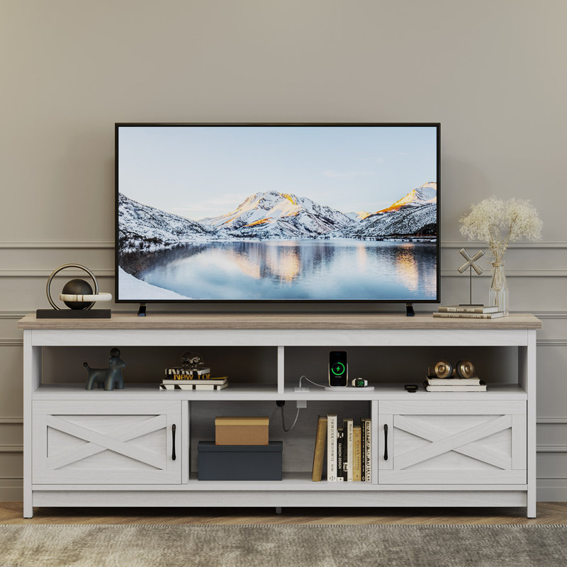 Pirrie Farm House TV Stand with Media Storage for TVs up to For Living Room