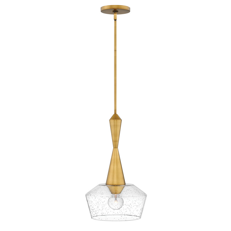 Bette Mid-Century Modern One Light Pendant, Small, Heritage Brass