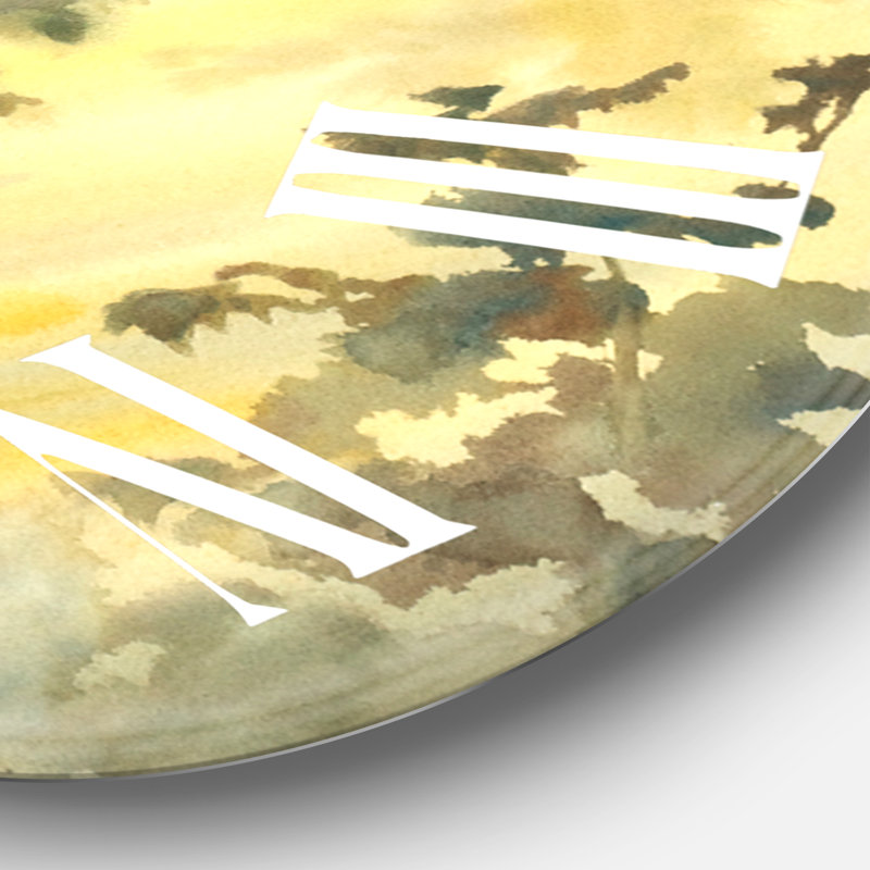 Sunny Morning Forest Landscape - horloge murale, Médium