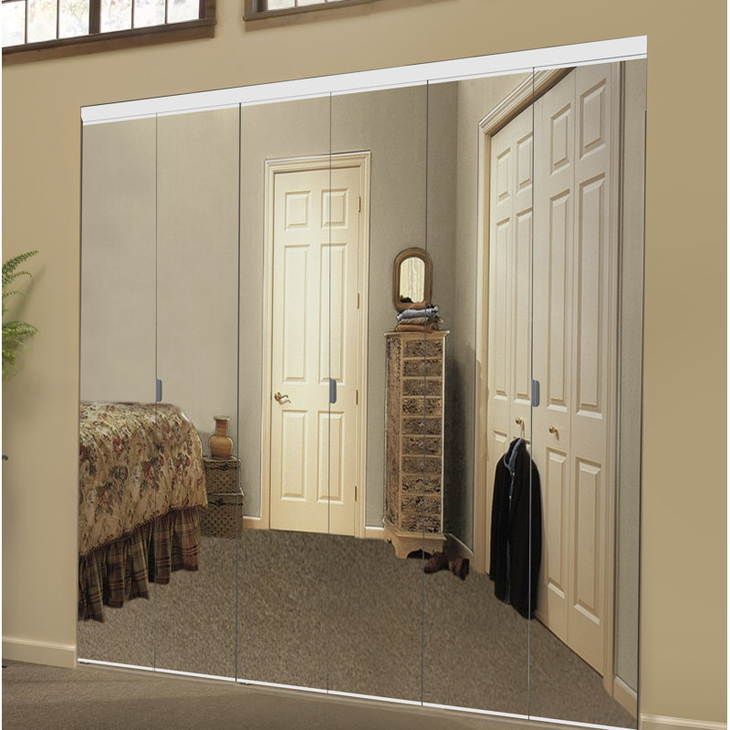 Porte pliante en panneau de fibres à densité moyenne avec rebord biseauté, Blanc, 96 po x 80 po