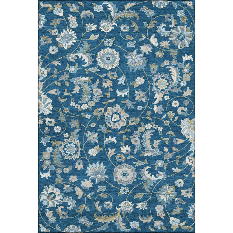 Premium Machine Washable Goulven AMF1006 Floral Rug, Rectangle 2'6" x 3'10"