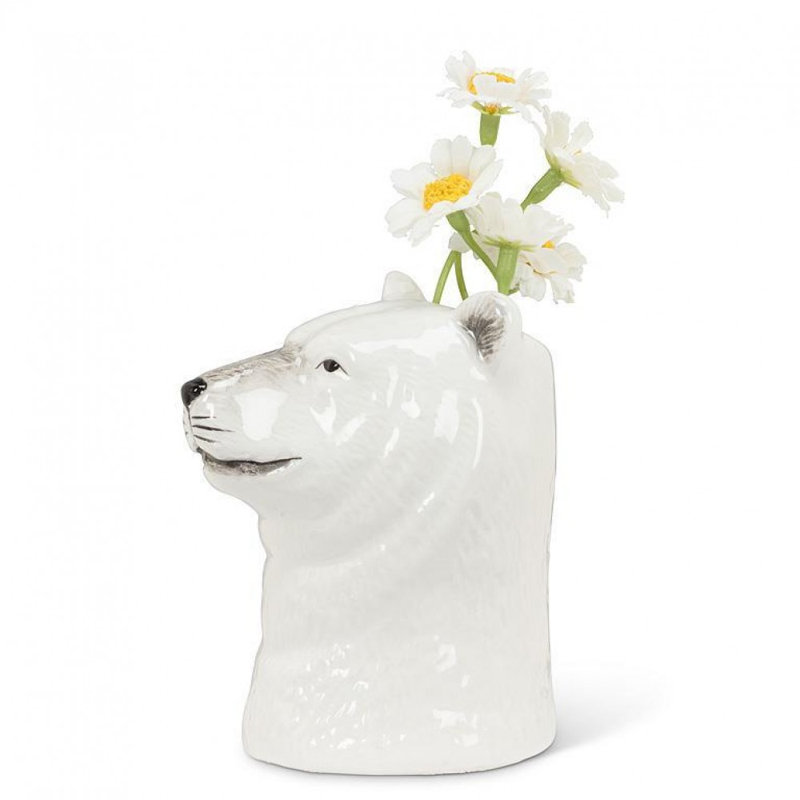 Polar Bear Head Bud Vase