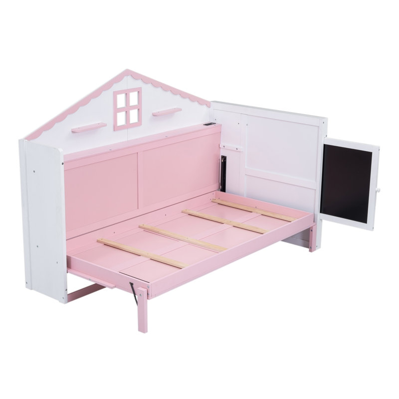 Lit escamotable avec USB Argil Wood House, Simple