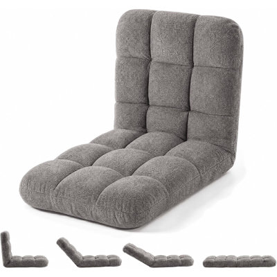 Chaise de plancher pliante réglable avec support pour le dos, chaise de jeu à 5 positions, canapé confortable pour la lecture, la méditation, la télévision et la détente