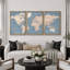Carte du monde «Blue Global Antique Atlas-87392623-87392625-119395347