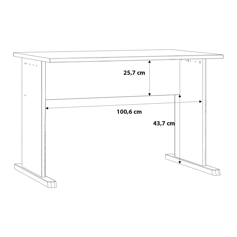 Tempra2 Particle Board / Chipboard Writing Desk, 72 cm H x 108 cm W x 72 cm D, Beige/Cream