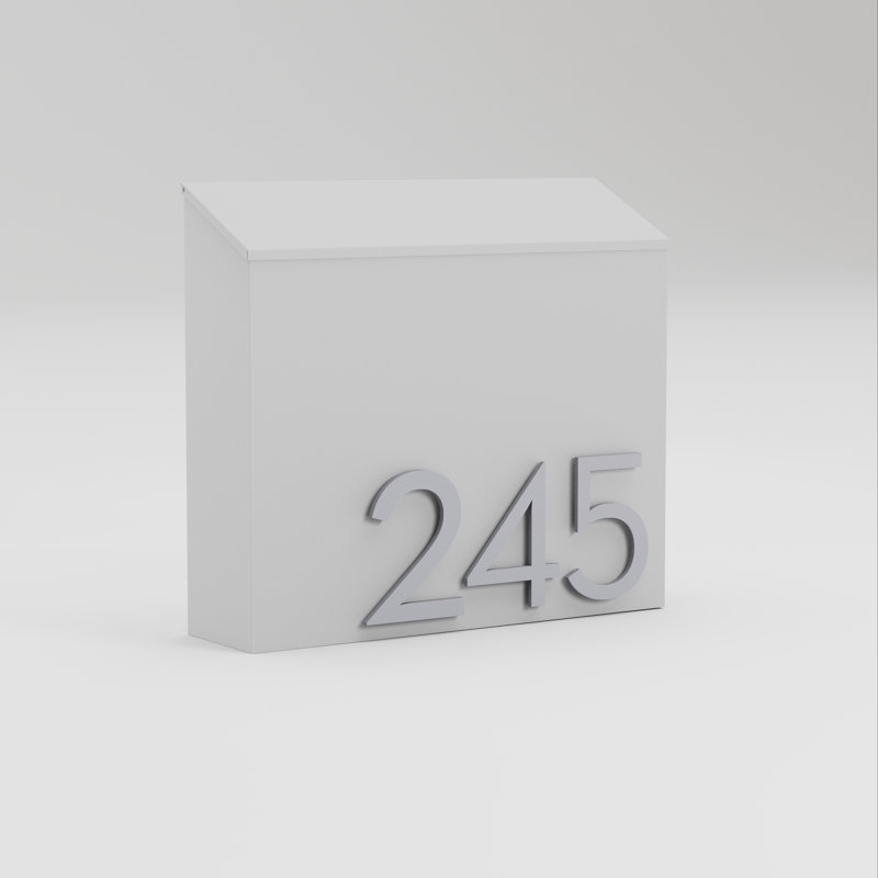 Boîte aux lettres murale The Inbox, Argent, Blanc, Oui