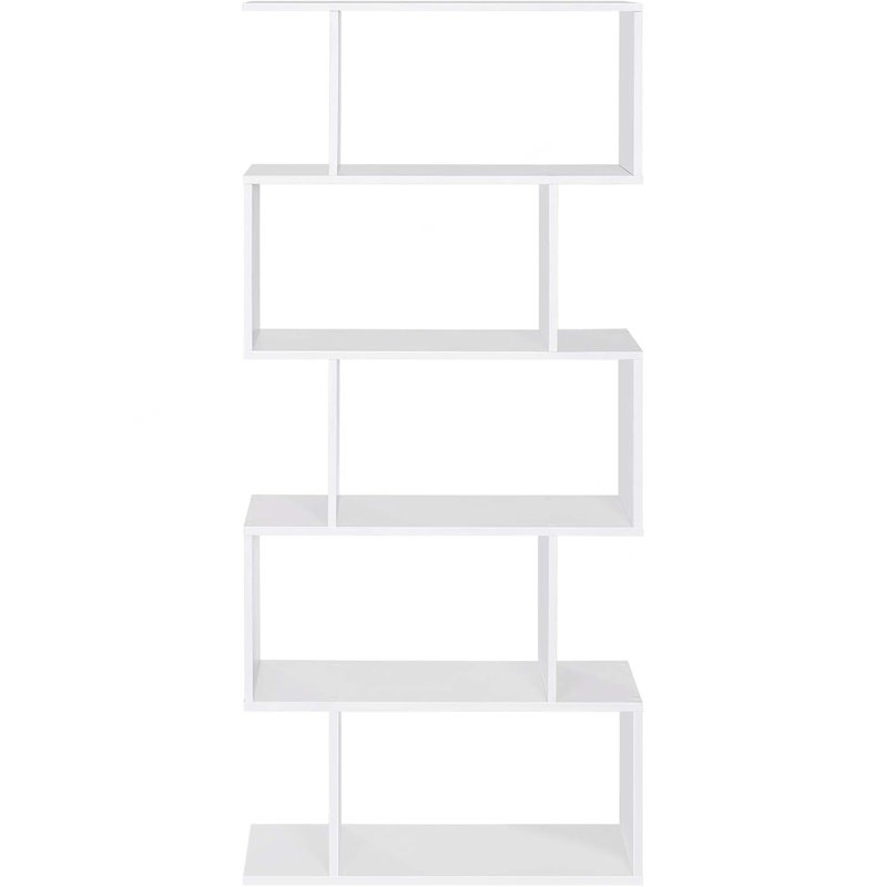 Five Layer Simple Household White Bookshelf, Cream White