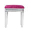 Mikayil Glass Mirrored Accent Stool Solid Wood Vanity Stool-615641602