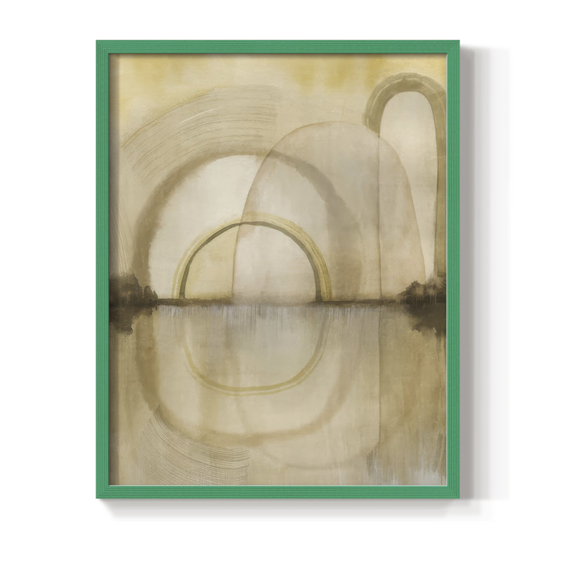 «Soft Golden Reflections I», reproduction encadrée - bois massif