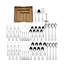 Ensemble de couverts 52 pièces Mikasa Bravo en acier inoxydable avec panier extensible, service pour 8