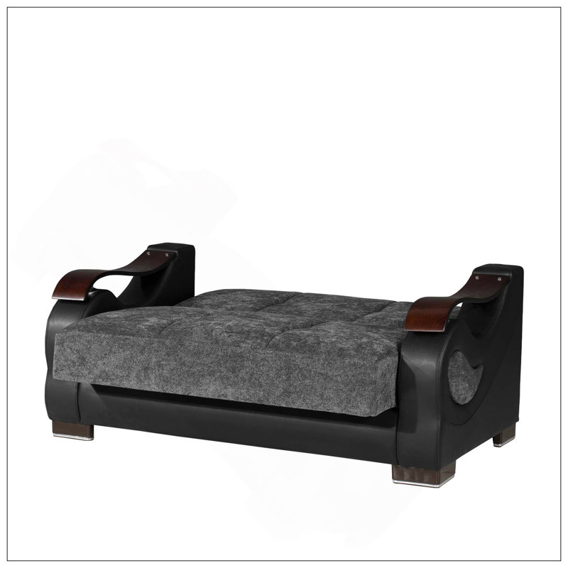 Causeuse convertible rembourrée avec rangement, Gris