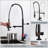 Deck Mounted 2-Handle Pull Down Sprayer Commercial Kitchen Faucet-90170277