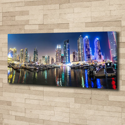 Dubai At Night - Wrapped Canvas Print