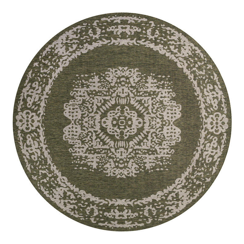 Cowie Green/Gray Rug, Round 13'1"