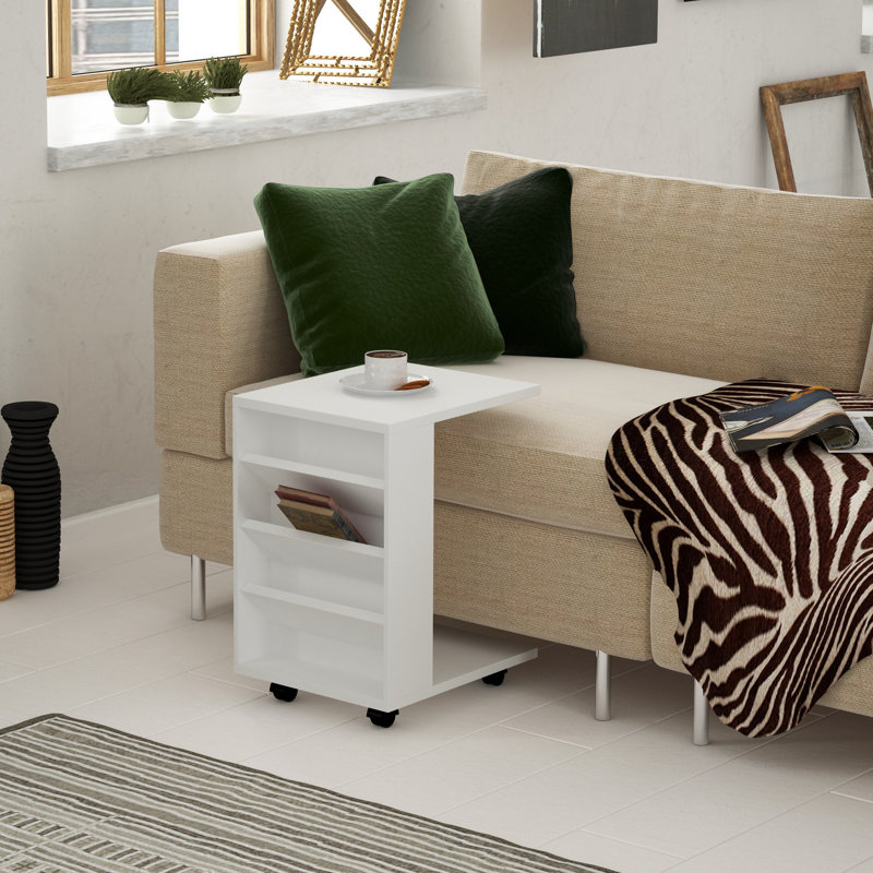 Joan Side Table End Table, White
