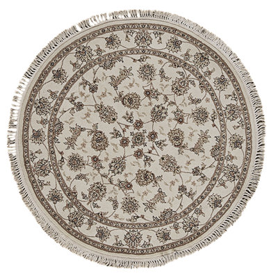 High-Quality Hand-Knotted Ivory Area Rug