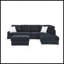 Canapé modulaire 3 places avec méridienne, repose-pieds avec rangement, pieds en métal et clous en cuivre-142259923