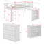 Lit mezzanine simple avec armoire à tiroirs, armoire à tablettes et bureau à tiroirs-849244445
