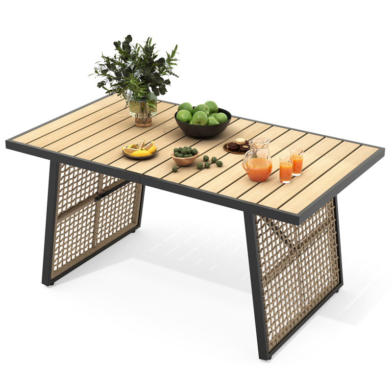 Longino Rectangular Metal Outdoor Dining Table , 59.1'' in. W 34.3'' in. D