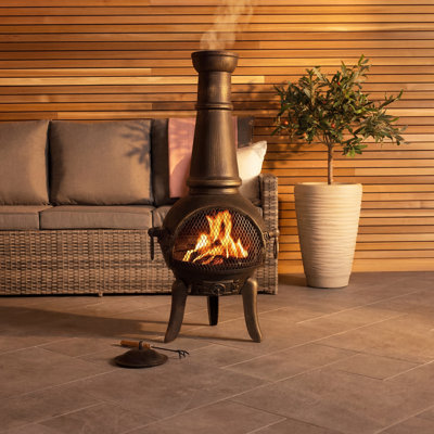 Round Steel Smokeless Chimnea