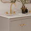 Meuble-lavabo à double cuve festonné 60 po - gris clair - sans comptoir - boutons dorés-123431079-123431083