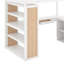Lit mezzanine simple avec tablettes et bureau-292896958