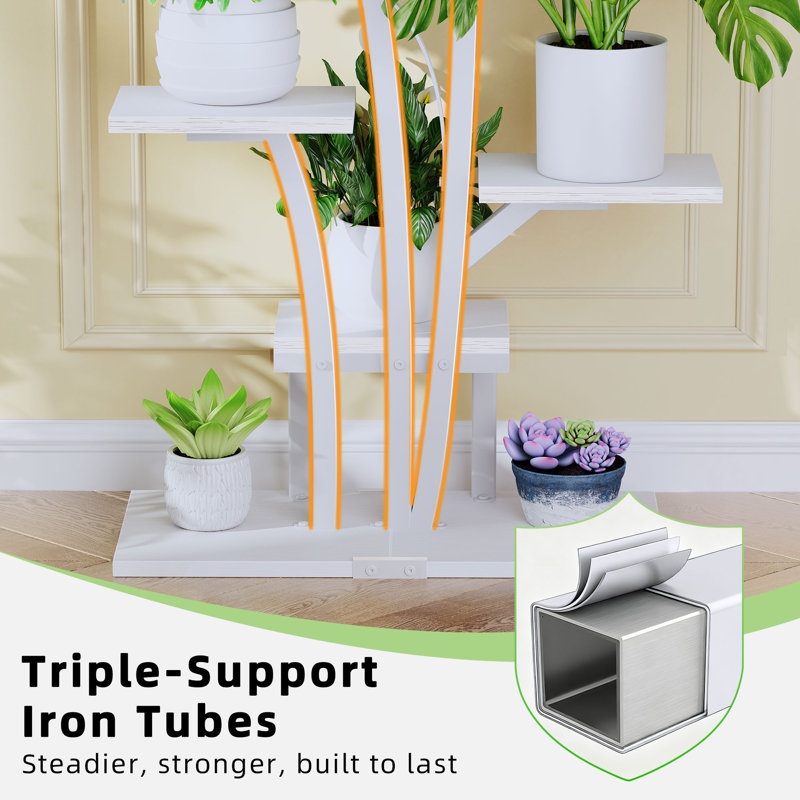  Support pour plante 63,39 po Wert, Blanc