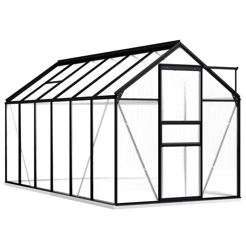 6 Ft D x 14 Ft W Greenhouse, 195cm H x 190cm W x 370cm D