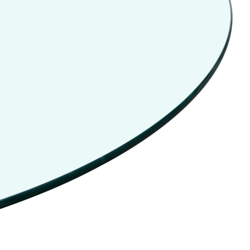Plateau de table en verre trempé de 39,3 po de largeur, 3/8 po d'épaisseur, qui se brise en morceaux pour supporter des petits granules lourds