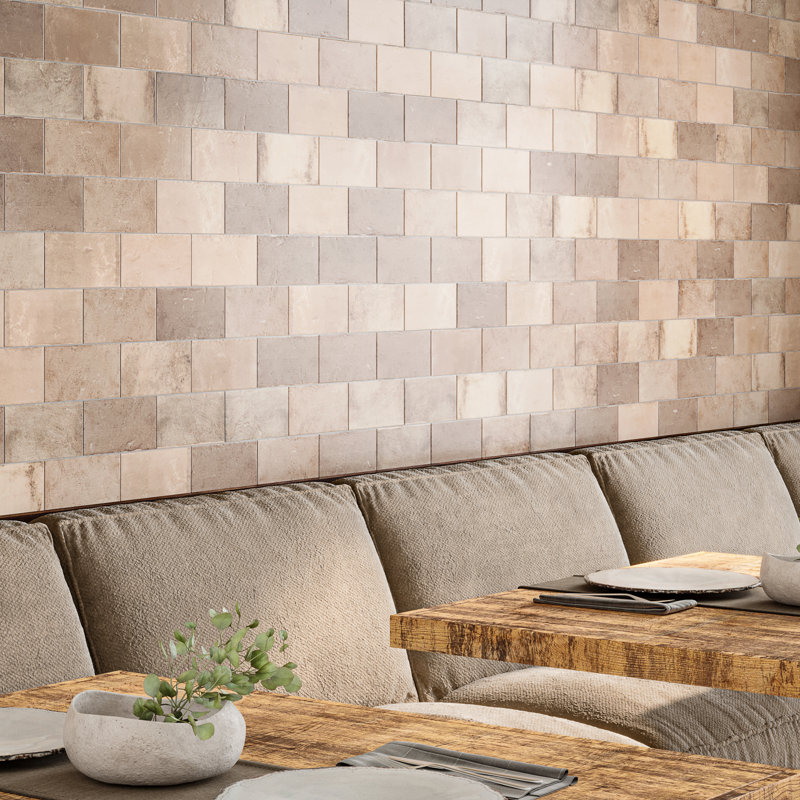 Carrelage mural en céramique aspect terre cuite 3,93 "x 7,87" Souk (caisse de 10,76 pieds carrés / caisse), Taupe