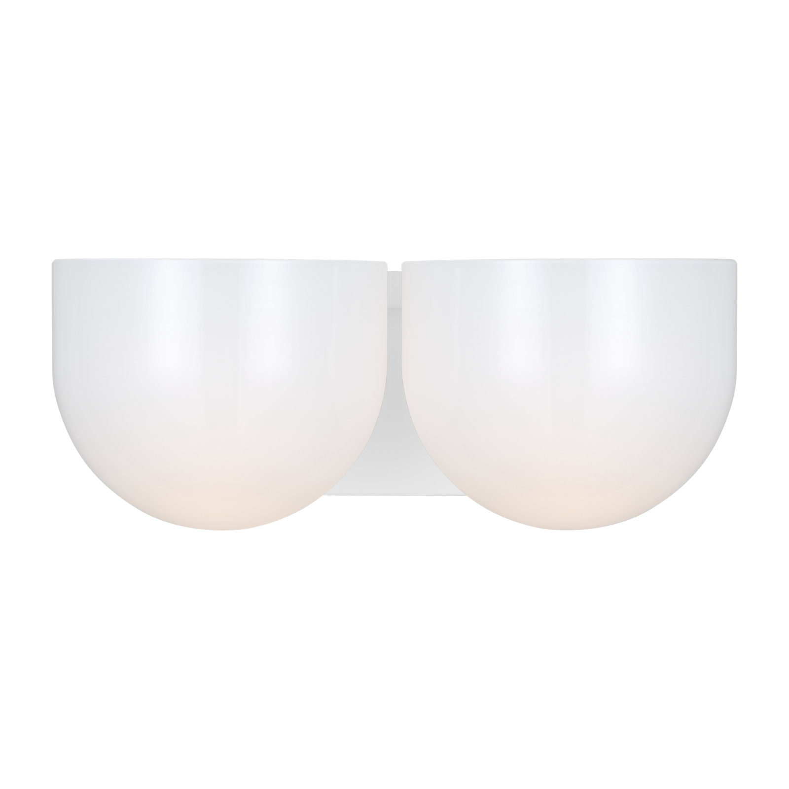 2 Light Frosted Dimmable Vanity Light, Matte White