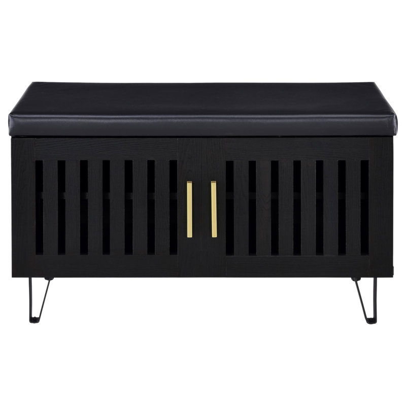 Banc de rangement 2 portes Clackamas, Black