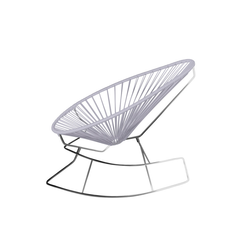Chaise berçante intérieure / extérieure Acapulco, Clair / Chrome