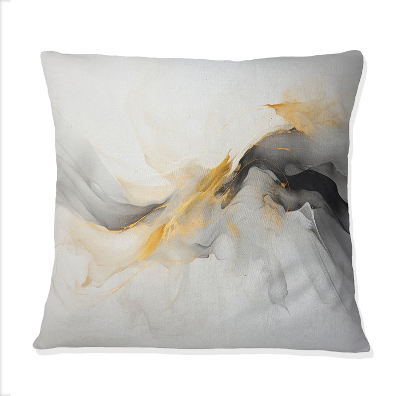 Coussin décoratif jaune avec minimalisme Tranquil Abstraction - jaune