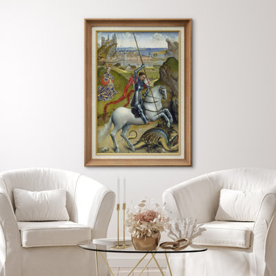 Illuminated Medieval Manuscript Knight Artwork, Historic Study Room Pictures, Framed Canvas Giclee Print Wall Art