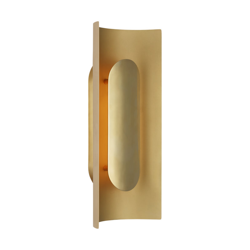 Peter Bristol Shielded 1-light Medium Wall Sconce in Bronze with Bronze Shade, Antique Brass