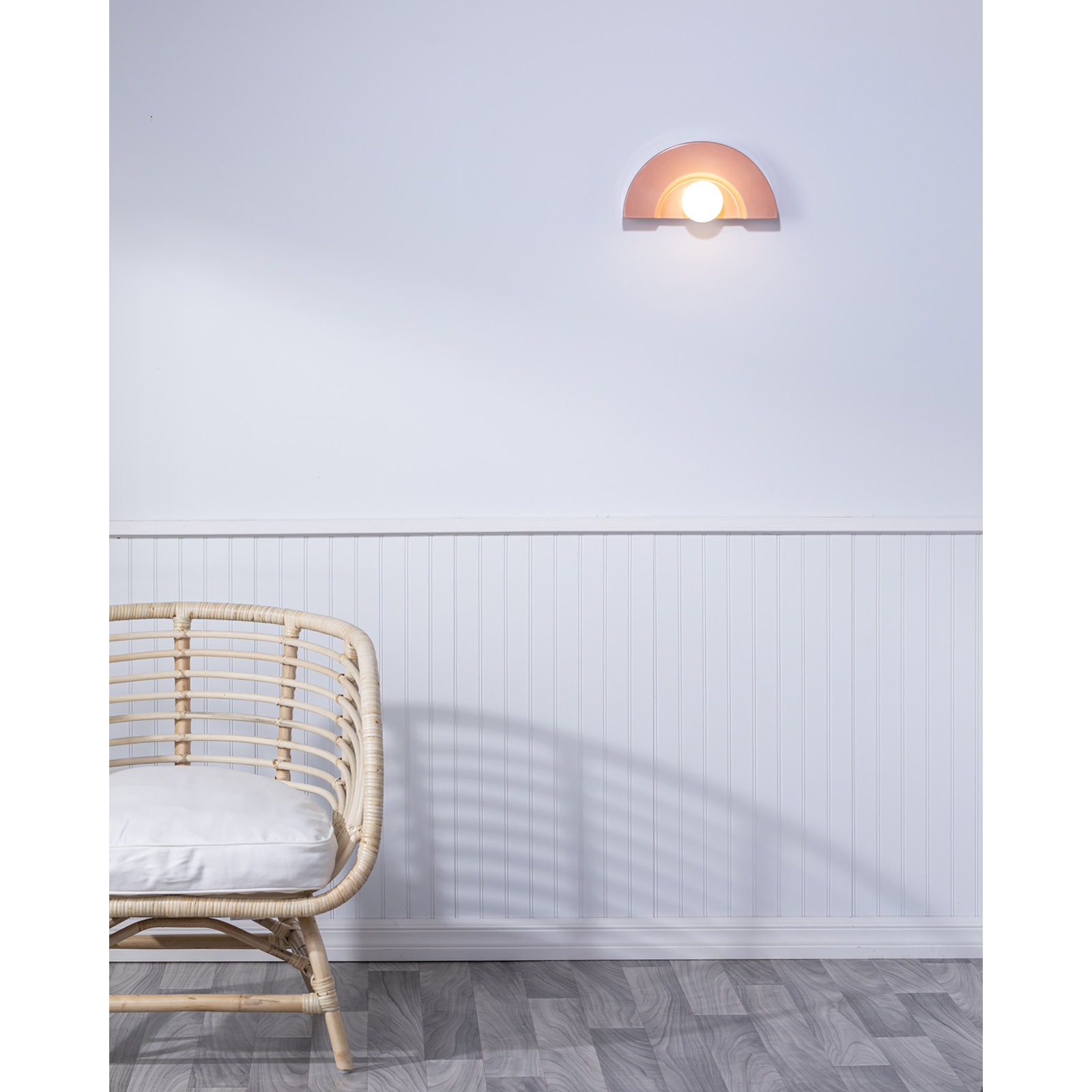 Payam Single Light Dimmable Demilune Sconce, Gloss Blush