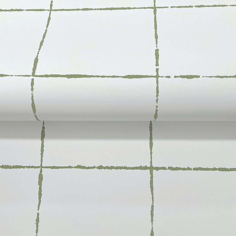 Papier peint à carreaux La Vitré, Vert
