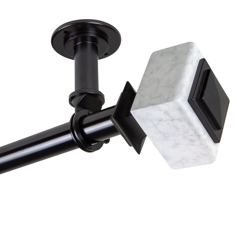 Tringle à rideaux simple réglable Blaju, Noir, 160" - 240"
