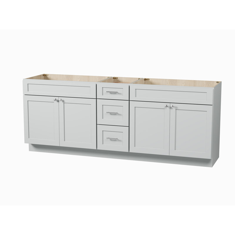 Base de meuble-lavabo double 87 po Disar, Gris