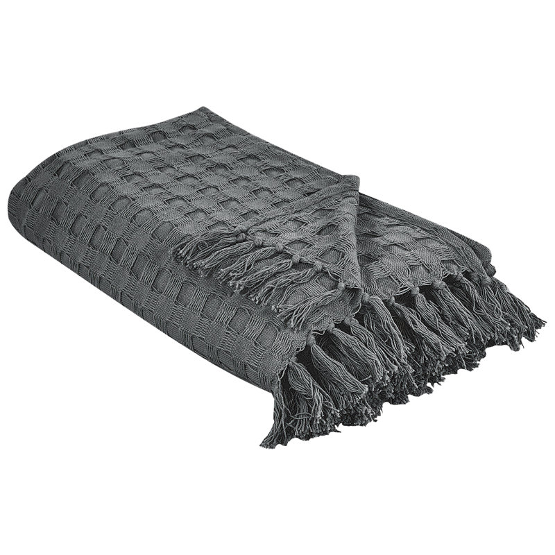 BERE Cotton No Pattern Bedspread, Grey